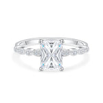 Stunning 1.5 CT Radiant Moissanite Engagement Ring with Pave Design 1