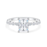 Stunning 1.5 CT Radiant Moissanite Engagement Ring with Pave Design 1