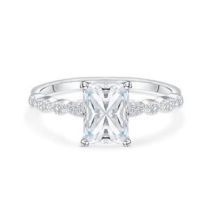 Stunning 1.5 CT Radiant Moissanite Engagement Ring with Pave Design