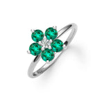 0.08 TCW Round Emerald Lab Made Diamond- May Birthstone Engagement Ring 4