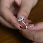 Stunning 1.0 - 2.0 CT Pear Moissanite Engagement Ring with Pave Design 2
