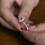 Stunning 1.0 - 2.0 CT Pear Moissanite Engagement Ring with Pave Design 2