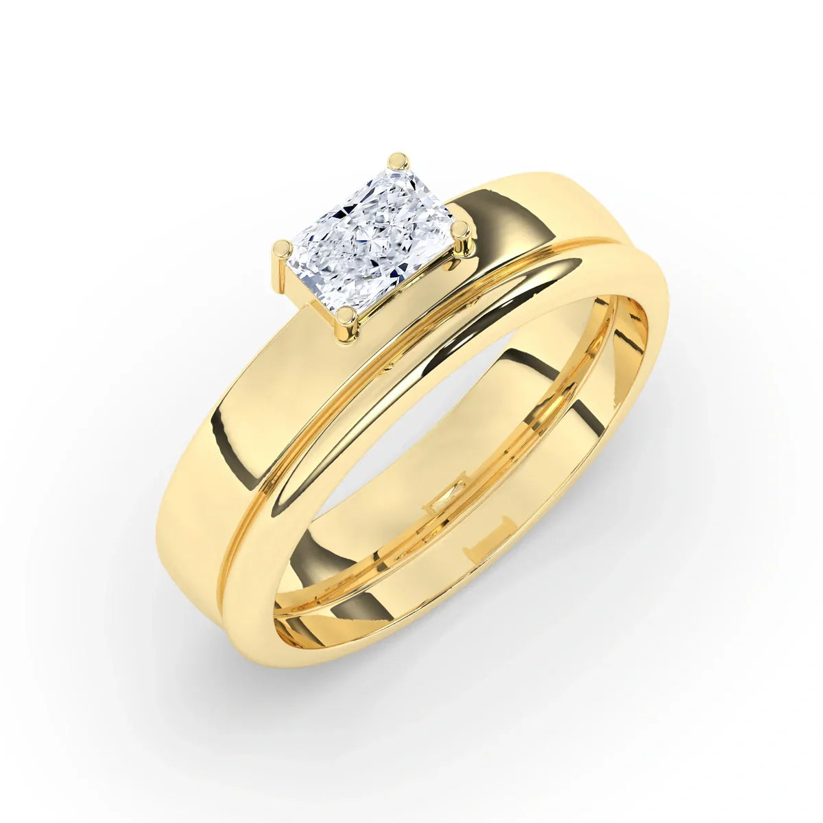 Delicate 0.60 CT Moissanite Solitaire Men's Wedding Band with Radiant Cut Stones in Solid Gold 6