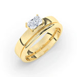 Delicate 0.60 CT Moissanite Solitaire Men's Wedding Band with Radiant Cut Stones in Solid Gold 6