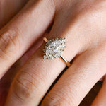 Stunning 1.0 CT Marquise Cut Engagement Ring with Ballerina Design