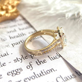 Stunning 3.0 CT Pear Moissanite Engagement Ring with Halo & Pave Design 2
