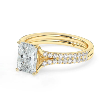 Stunning 2.0 CT Radiant Moissanite Engagement Ring with Split Shank Design 5