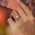 Stunning 3.0 CT Emerald Moissanite Engagement Ring with Cluster Design 8