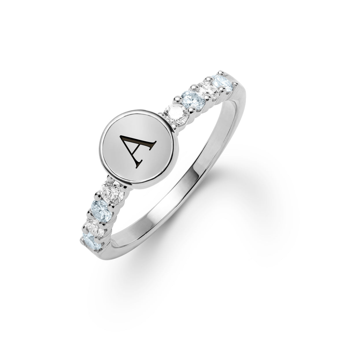 0.96 TCW Round Aquamarine Lab Made Diamond- March Birthstone Ring 6