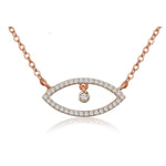 0.50 TCW Round Moissanite Diamond Evil Eye Pendant Necklace in Solid Gold 1