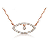0.50 TCW Round Moissanite Diamond Evil Eye Pendant Necklace in Solid Gold 1