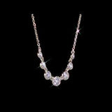 Round Cut Cubic Zirconia in 925 Sterling Silver Necklace 7