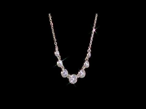 Round Cut Cubic Zirconia in 925 Sterling Silver Necklace 7