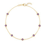 1.75 TCW Round Amethyst Lab Made Diamond- February Birthstone Bracelets 1