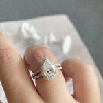Stunning 3.0 CT Pear Moissanite Engagement Ring with Halo & Pave Design 5