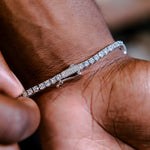 20 CT Round & Princess Moissanite Diamond Cross Tennis Silver Bracelet For Him 4