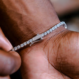 20 CT Round & Princess Moissanite Diamond Cross Tennis Silver Bracelet For Him 4