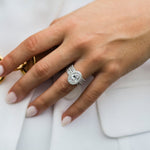 Round Cut Halo Style Cubic Zirconia in 925 Sterling Silver Ring 7