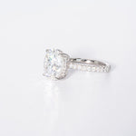 Stunning 4.0 CT Oval Cut Moissanite Engagement Ring with Hidden Halo & Pave Design 2
