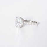 Stunning 4.0 CT Oval Cut Moissanite Engagement Ring with Hidden Halo & Pave Design 2