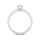 Stunning 0.5 CT Pear Moissanite Stones Engagement Ring In Pave Design 3