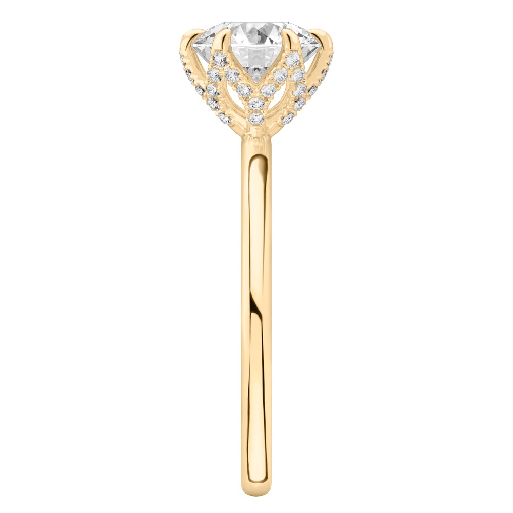 Stunning 1.0- 2.0 CT Round Moissanite Engagement Ring with Tulip Design 4