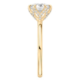 Stunning 1.0- 2.0 CT Round Moissanite Engagement Ring with Tulip Design 4