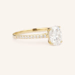 Stunning 1 CT Oval Moissanite Engagement Ring With Pave Design 2