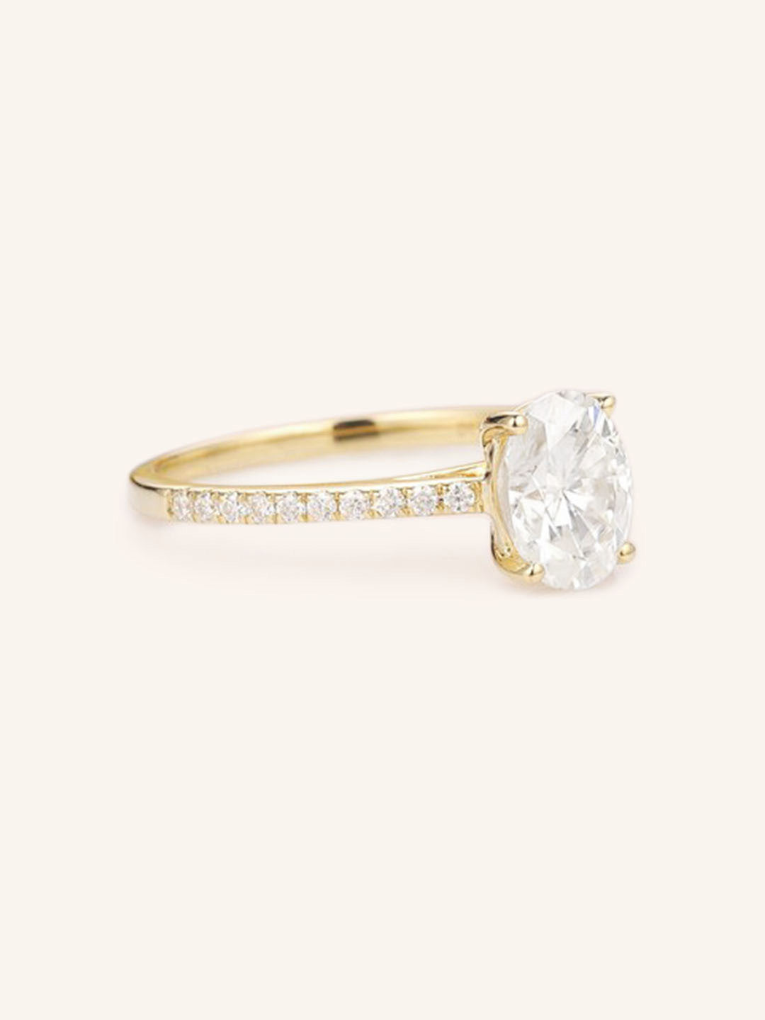 Stunning 1 CT Oval Moissanite Engagement Ring With Pave Design 2