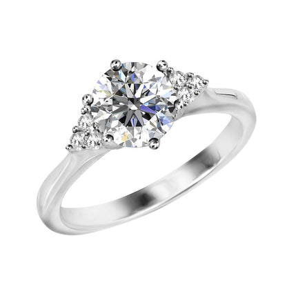 Round Cut Cluster Style Cubic Zirconia in 925 Sterling Silver Ring 3