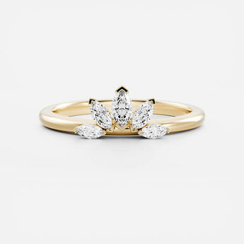 Stunning 0.10 CT Round Moissanite Stones Crown Wedding Bands 1