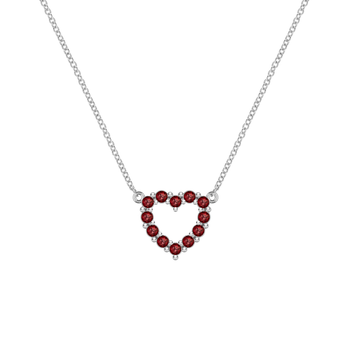 1.5 TCW Round Garnet Lab Made Diamond- January Birthstone Necklace 7