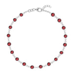 5.0 TCW Round Garnet Lab Made Diamond- January Birthstone Bracelets 8