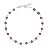 5.0 TCW Round Garnet Lab Made Diamond- January Birthstone Bracelets 8