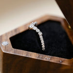 Stunning 0.5 CT Round Moissanite Stones V-Shaped Wedding Band 5