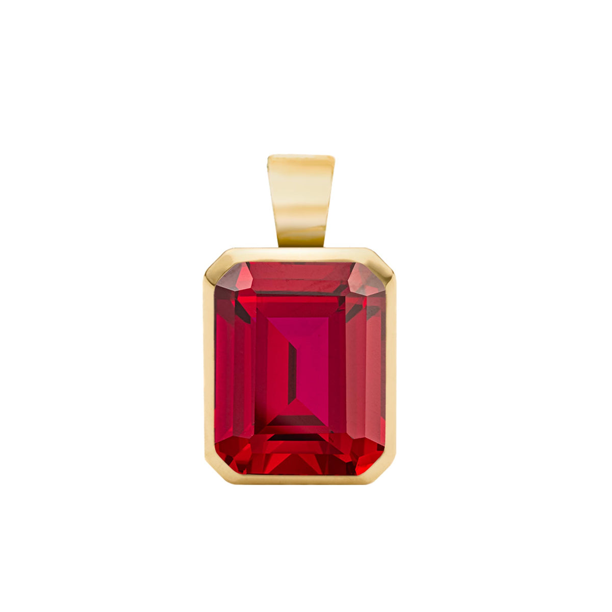 4 CT Emerald Ruby Lab Made Diamond- July Birthstone Pendant 8