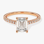 Stunning 1.0-2.0 CT Emerald Moissanite Engagement Ring with Pave Design 5