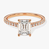 Stunning 1.0-2.0 CT Emerald Moissanite Engagement Ring with Pave Design 5