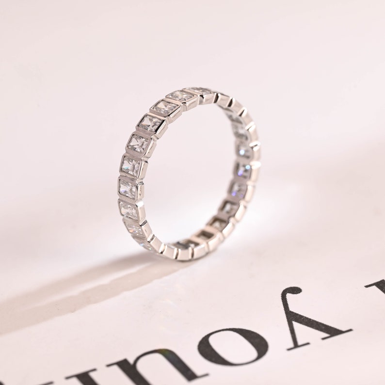 Stunning 0.5 TCW Radiant Moissanite Stones Full Eternity Wedding Band 5