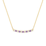 0.15 CT Round Amethyst Lab Made Diamond- February Birthstone Bar Necklace 1