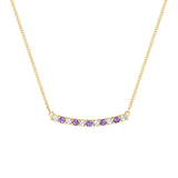 0.15 CT Round Amethyst Lab Made Diamond- February Birthstone Bar Necklace 1
