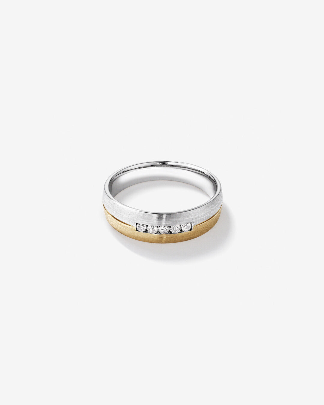 0.15 CT Round Moissanite Channel Set Men's Wedding Band in Solid Gold 1