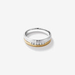 0.15 CT Round Moissanite Channel Set Men's Wedding Band in Solid Gold 1