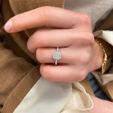 Stunning 0.5 CT Cushion Moissanite Engagement Ring With Halo & Pave Design 5