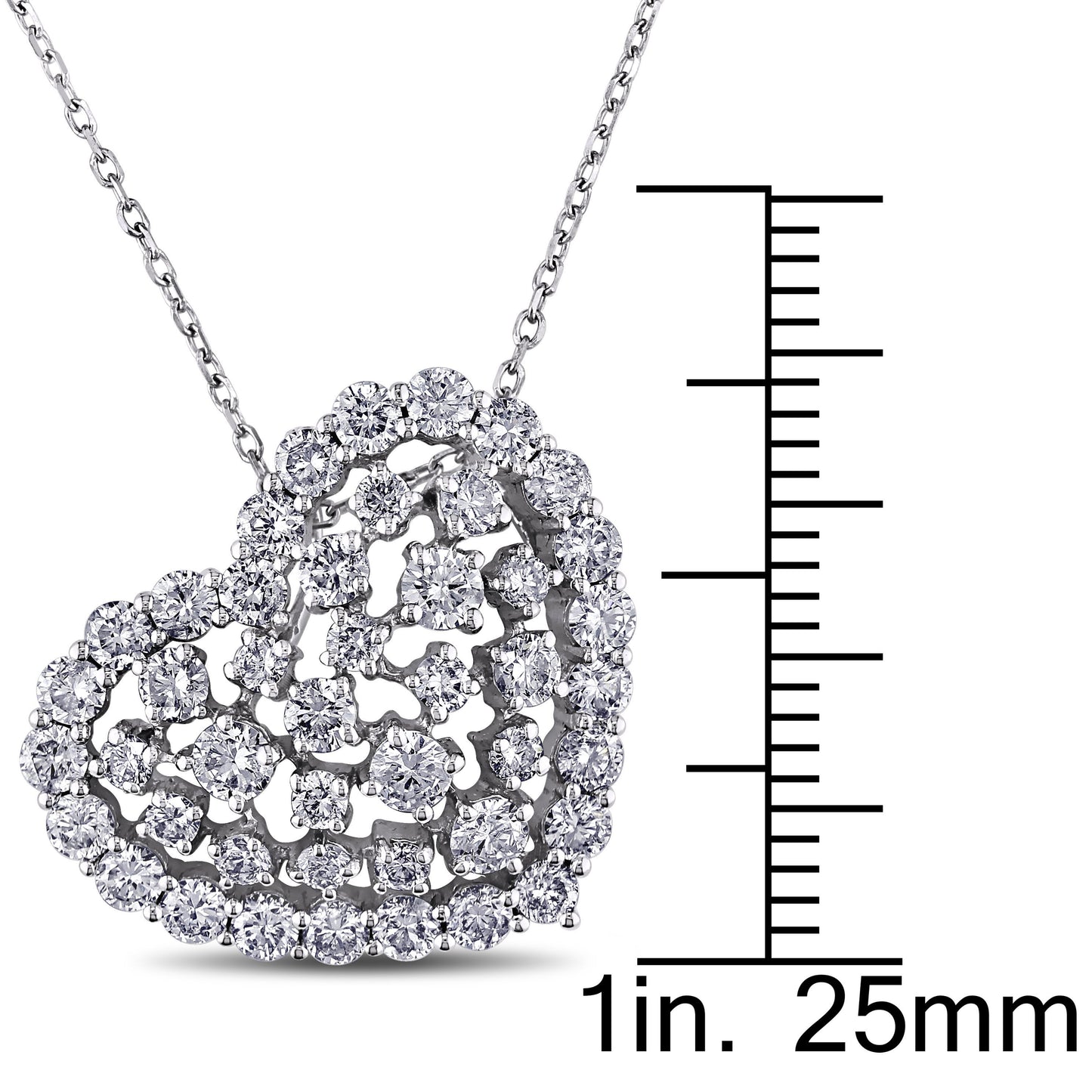 Round Cut Cubic Zirconia in 925 Sterling Silver Necklace 10
