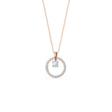 1.50 CT Round Moissanite Diamond Floating Stone Pendant Necklace in Solid Gold 5