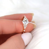 Stunning 1.0 CT Round Moissanite Engagement Ring with Cluster Design 8