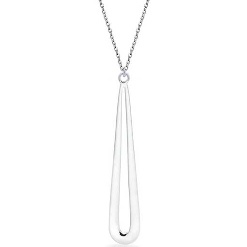 Round Cut Cubic Zirconia in 925 Sterling Silver Necklace 1