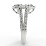 Stunning 1.05 CT Marquise Moissanite Engagement Ring with Halo & Split Shank Design 7