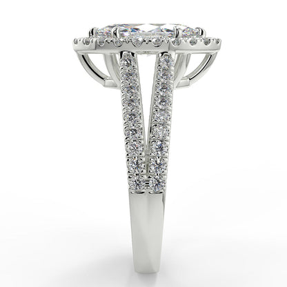 Stunning 1.05 CT Marquise Moissanite Engagement Ring with Halo & Split Shank Design 7
